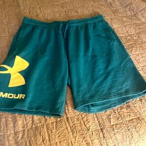 Under Armour Men's Rival Sweatshirt material Teal Shorts Size 2XL